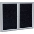 Ghent Ghent Enclosed Bulletin Board, 2 Door, 60"W x 48"H, Confetti Recycled Rubber/Silver Frame PA24860TR-CF